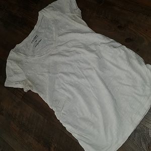 Old Navy solid white tee sz S rouched sides